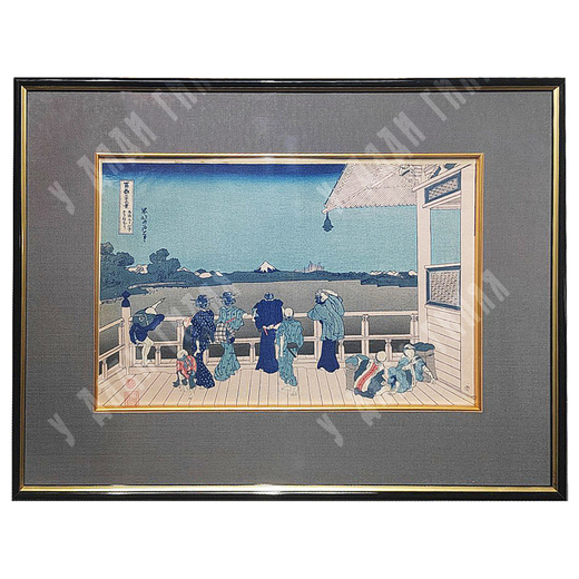 Кацусика Хокусай (автор оригинала). Тридцать шесть видов Фудзи: № 7. Садзаэ-до, храм Пятисот Архатов