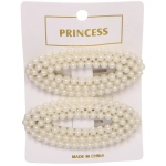 Зажимы для волос 2шт «New collection», овал, цвет белый, 7,5*3,2см