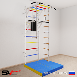 Шведская стенка Sv Sport усиленная 6494 (Турник рукоход/Брусья/Лестница/Трапеция/Мат 1м)