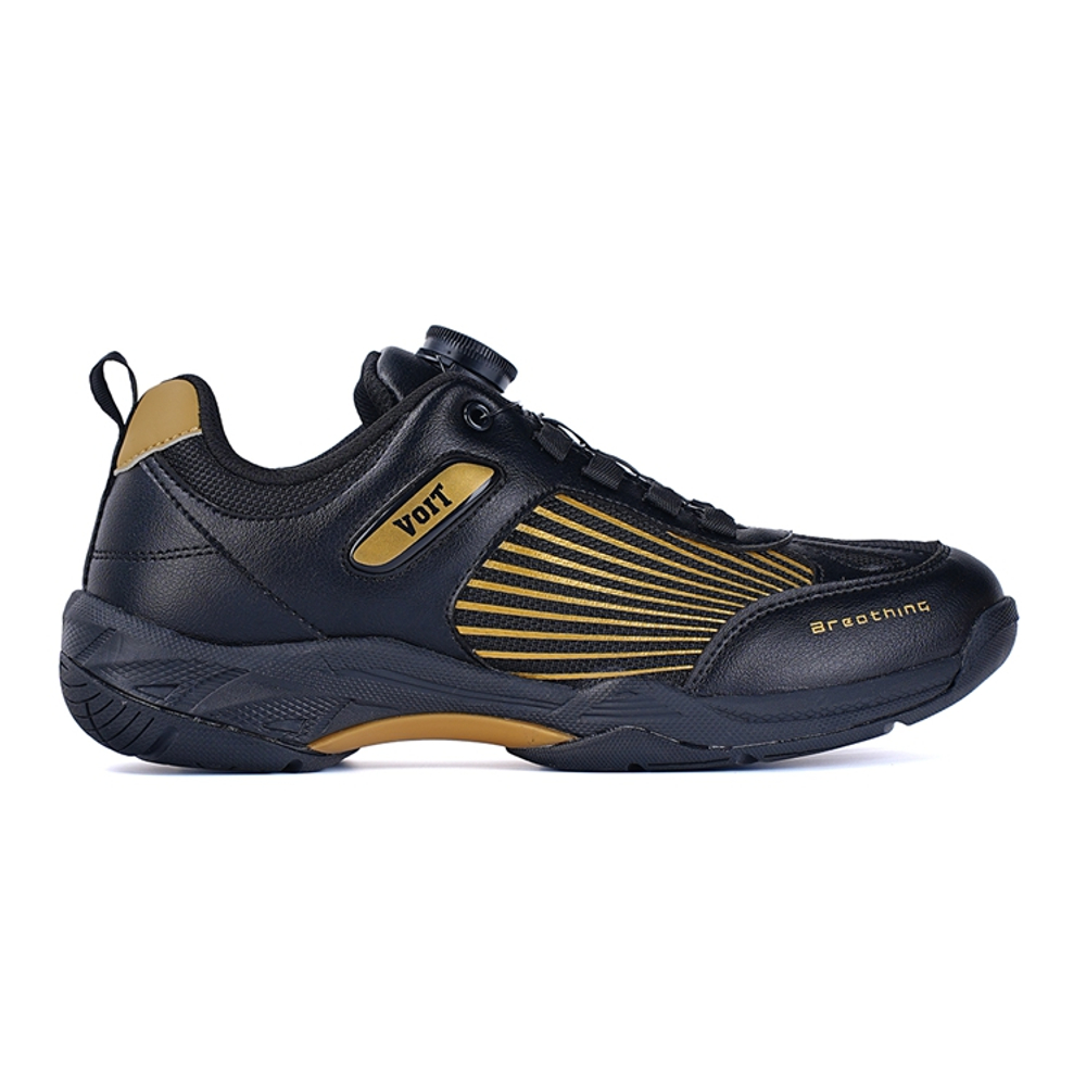 VOIT Wear resistant, Lightweight, Breathable, And Non slip. Low top Training Shoes Unisex Black Gold