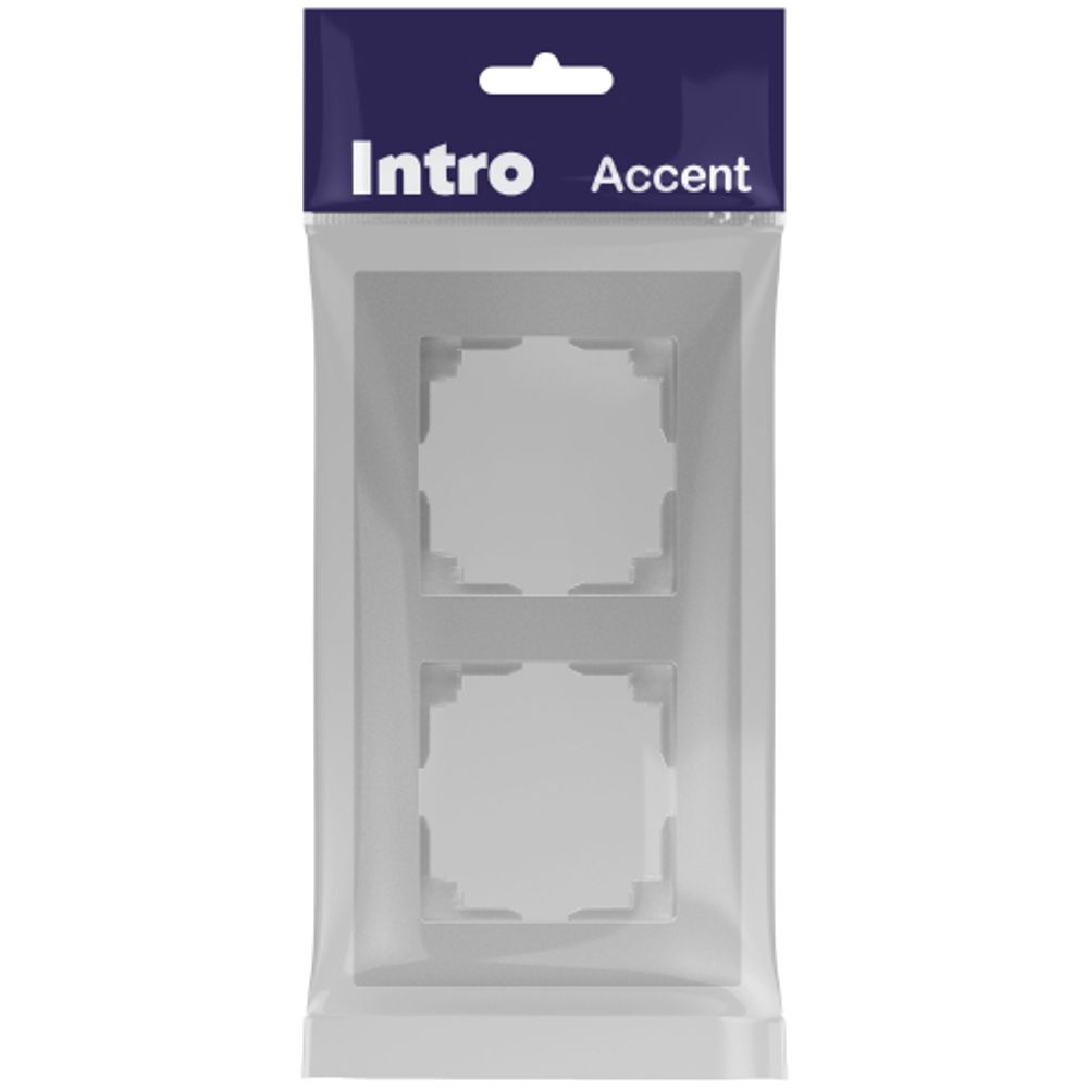 Рамка для розеток и выключателей Intro Accent 6-502-03 на 2 поста, СУ, алюминий