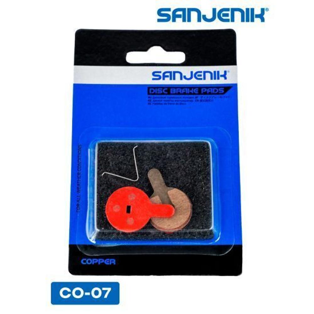 Колодки тормозные медные Sanjenik CO-07 для велосипедов и электросамокатов Kugoo C1, G2 Pro, V1
