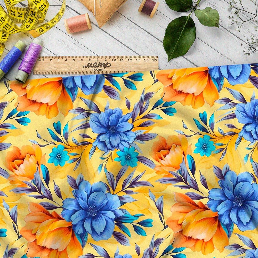 Ткань премиум атлас магический осенний