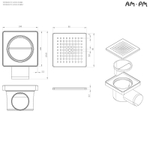 Душевой трап AM.PM PrimeFlow 10 W02BD-P11-010-01BM с Черной матовой решеткой Cut Gradient