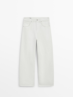 Massimo Dutti Джинсы свободного кроя со средней посадкой, белый