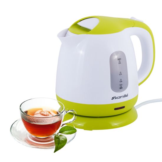 Чайник электрический 1 л. Kamille KM-1719A (белый с салатовым)