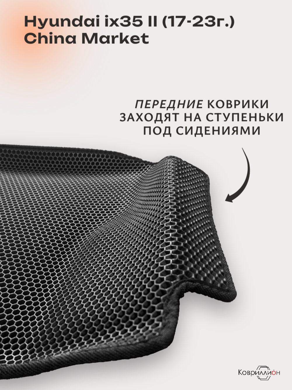 Автомобильные коврики ЭВА с бортами для Hyundai ix35 II (17-23г.) China Market