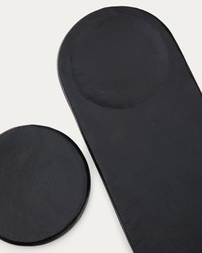 Набор из 2 черных алюминиевых подносов Mabic