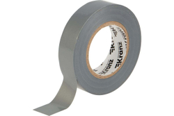 Изолента ПВХ KRANZ 0,13х19 мм, 25 м, серая KR-09-2208