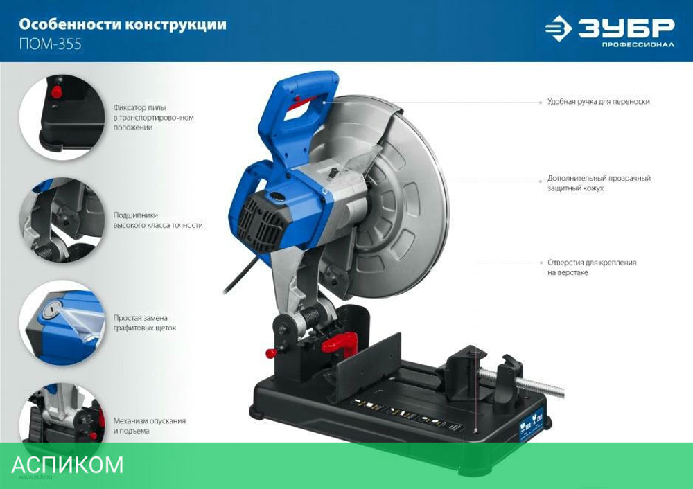 Дисковая (циркулярная) пила Зубр ПОМ-355