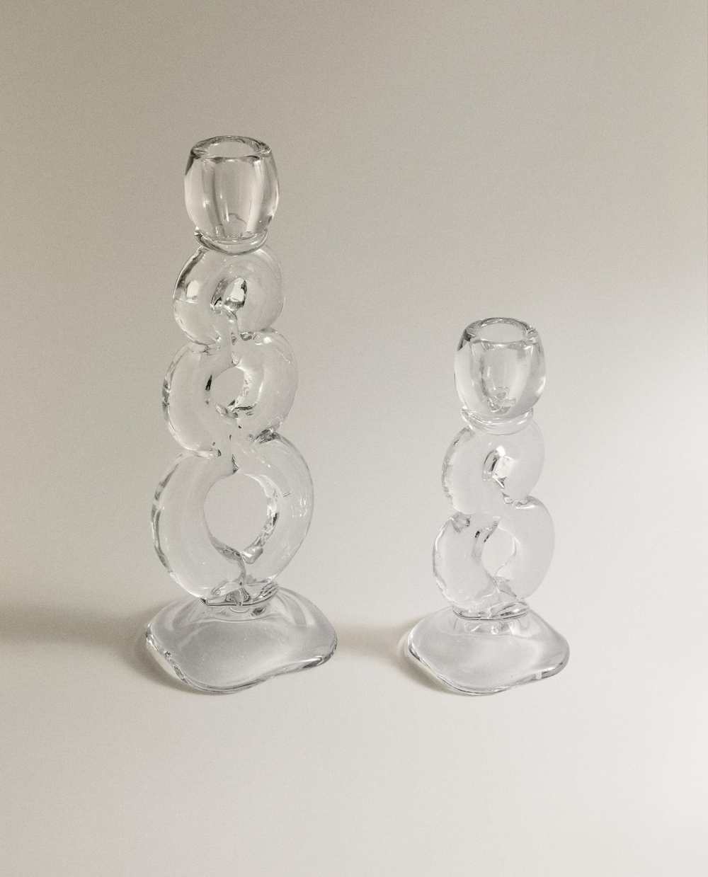 Zara Home Подсвечник из стекла, цвет прозрачный, 19 см