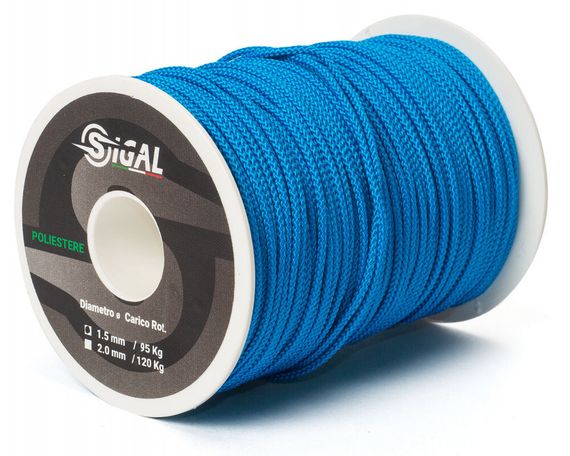 Линь Sigalsub Electric Blue Polyester 95 кг ø1,5 мм 1 метр (в катушке 100 м)
