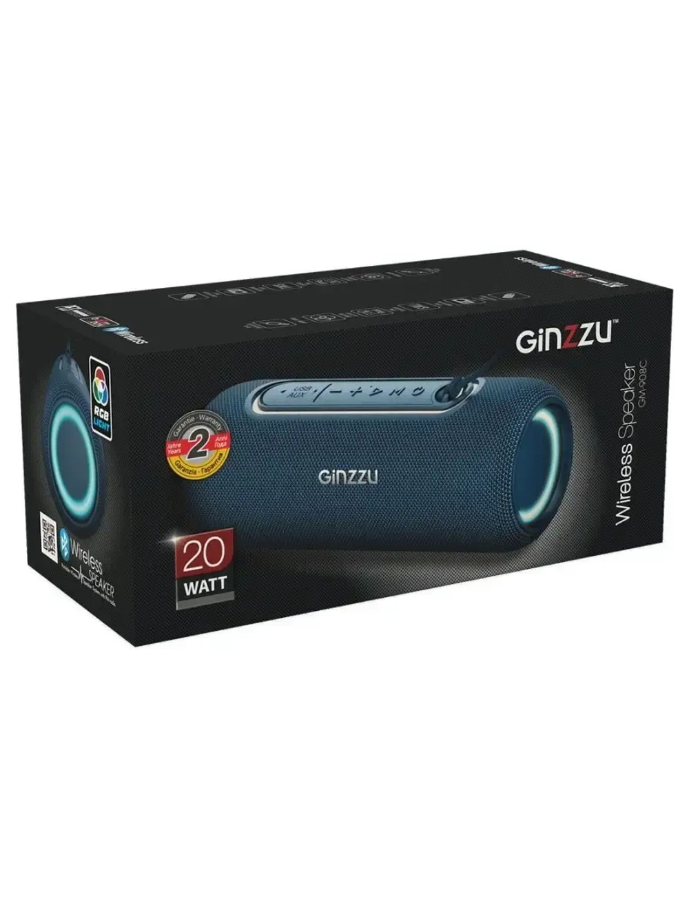 Беспроводная BT колонка с радио и подсветкой GM-908B