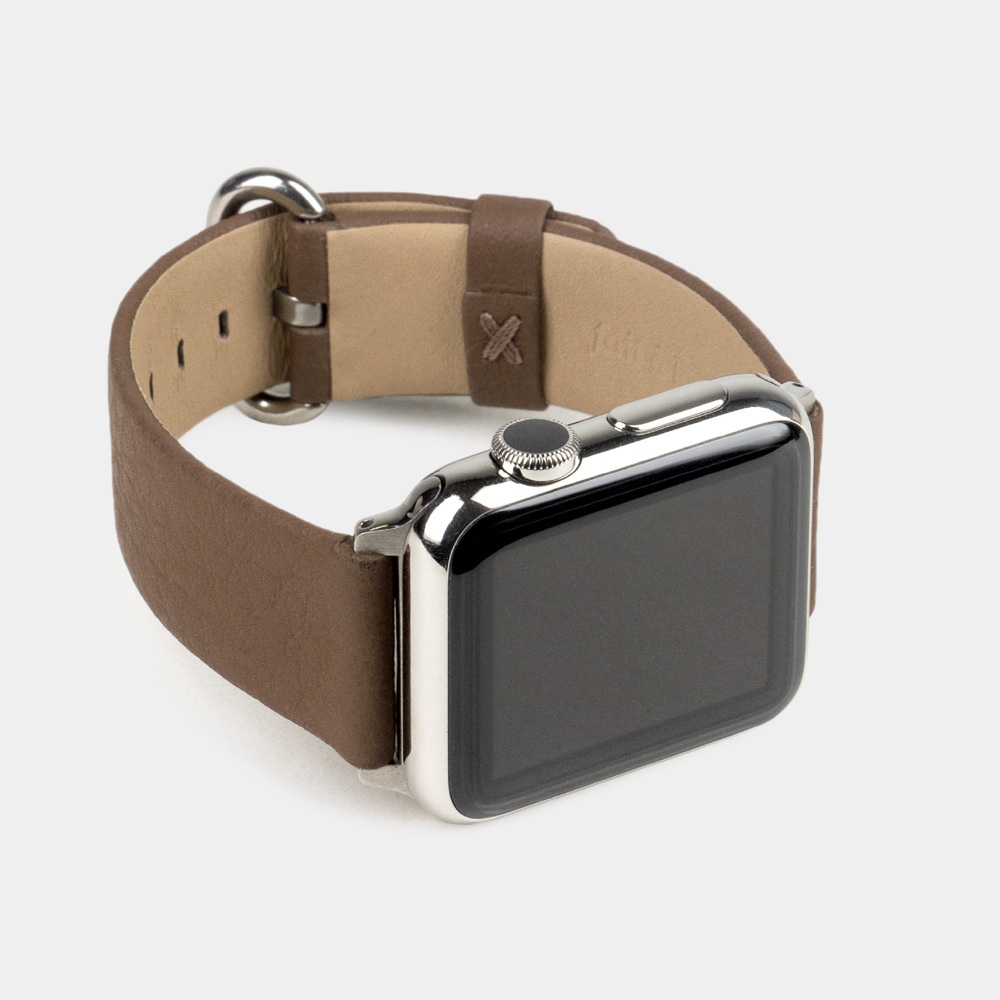 Ремешок для Apple Watch 44/45/46 mm из кожи теленка, цвета кофе
