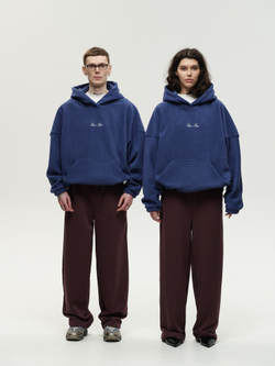 Drawstring Hoodie Navy Smoke