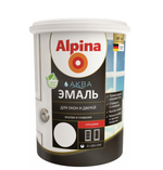 ЭМАЛЬ АКРИЛОВАЯ ВОДНО-ДИСП ALPINA АКВА ЭМАЛЬ Д/ОКОН И ДВЕРЕЙ ГЛЯНЦ. 0,9Л/1,10КГ