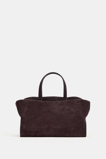 ZARA ГОРОДСКАЯ КОЖАНАЯ СУМКА, КОРИЧНЕВЫЙ