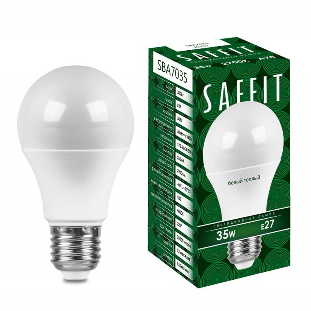 Лампа светодиодная. 35W 230V E27 2700K A70. SBA7035