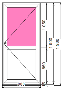 Дверь из ПВХ 1900 х 900