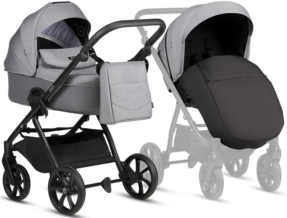 Детская коляска Tutis Leo 3 Plus 3 в 1 с автокреслом Beno Beige 1582227 Stone Grey