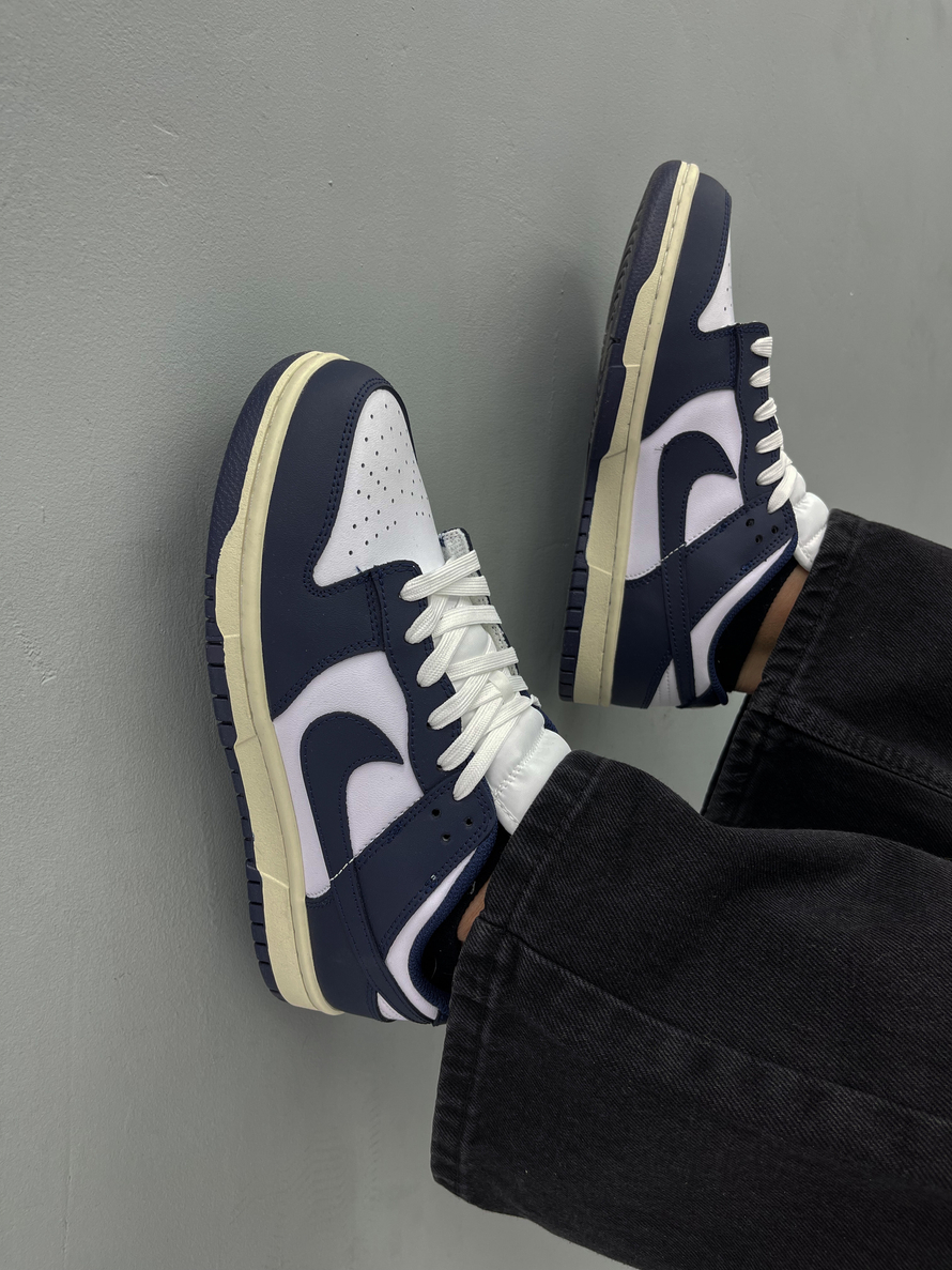 Кроссовки Nike Dunk Low #A5532 (бел.-син.)