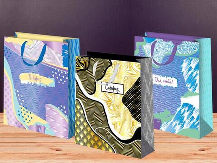 Пакет подар. бумажн. 26*32*10 см, 140гр/м2 Микс