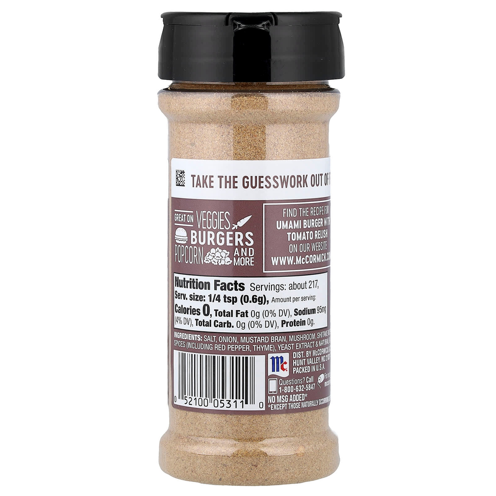 McCormick, Универсальная приправа, приправа умами с грибами и луком, 130 г (4,59 унции)