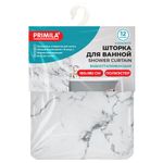 Шторка для ванной ПОЛИЭСТЕР, 180х180 см, кольца в комплекте,белый мрамор, PRIMILA, 700079