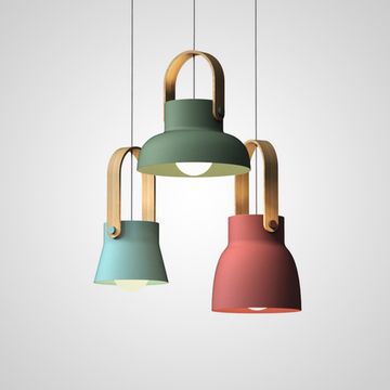 Подвесной светильник с деревянным петлевым подвесом CLUTCH COLOR