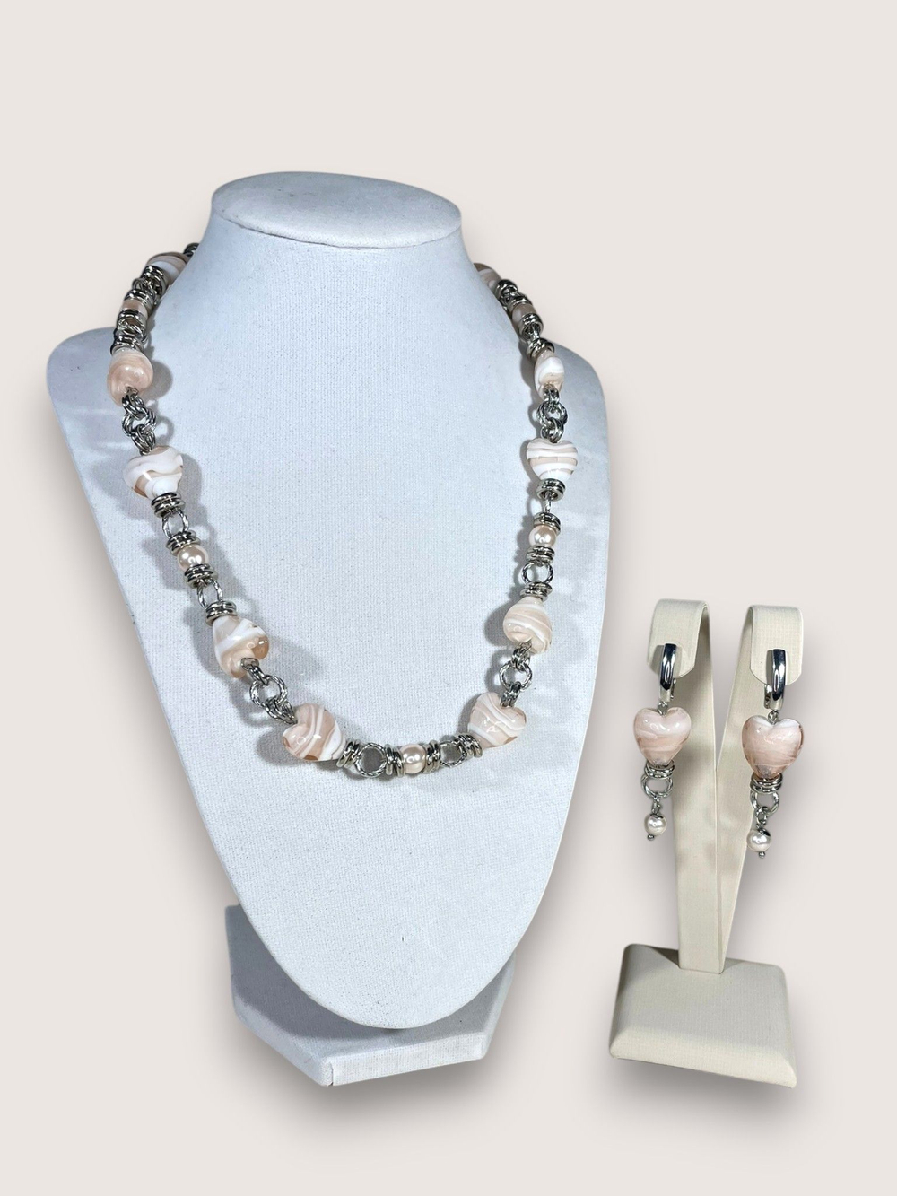 Комплект колье и серьги муранское стекло