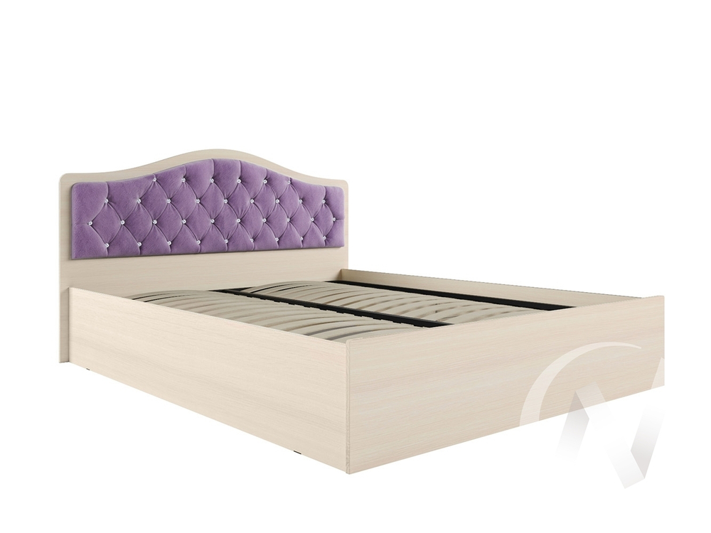 Мягкое изголовье 1;6м Кровать Дели (велюр/сирень со стразами)