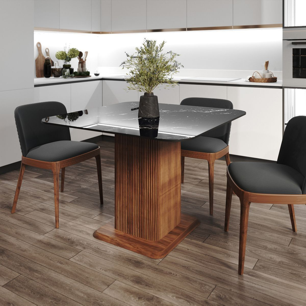 Стол Denver 110+40, квадрат раздвижной, глянец