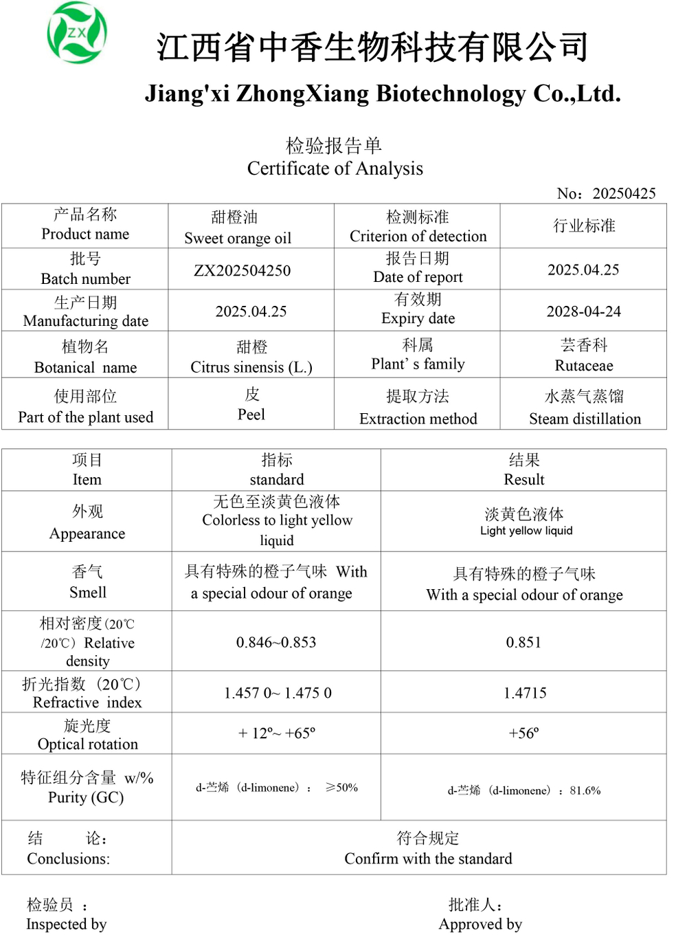Эфирное масло Апельсина, Citrus Sinensis Oil