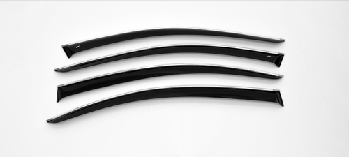 Дефлекторы боковых окон Cobra Tuning на Skoda Octavia (A8) 2020 хромированный молдинг арт.S22820CR