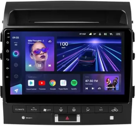 Магнитола для Toyota Land Cruiser 200 2007-2015 (с штат. камерой или 360, рамка 10) - Teyes CC3L на Android 10, 8-ядер, CarPlay, 4G SIM-слот