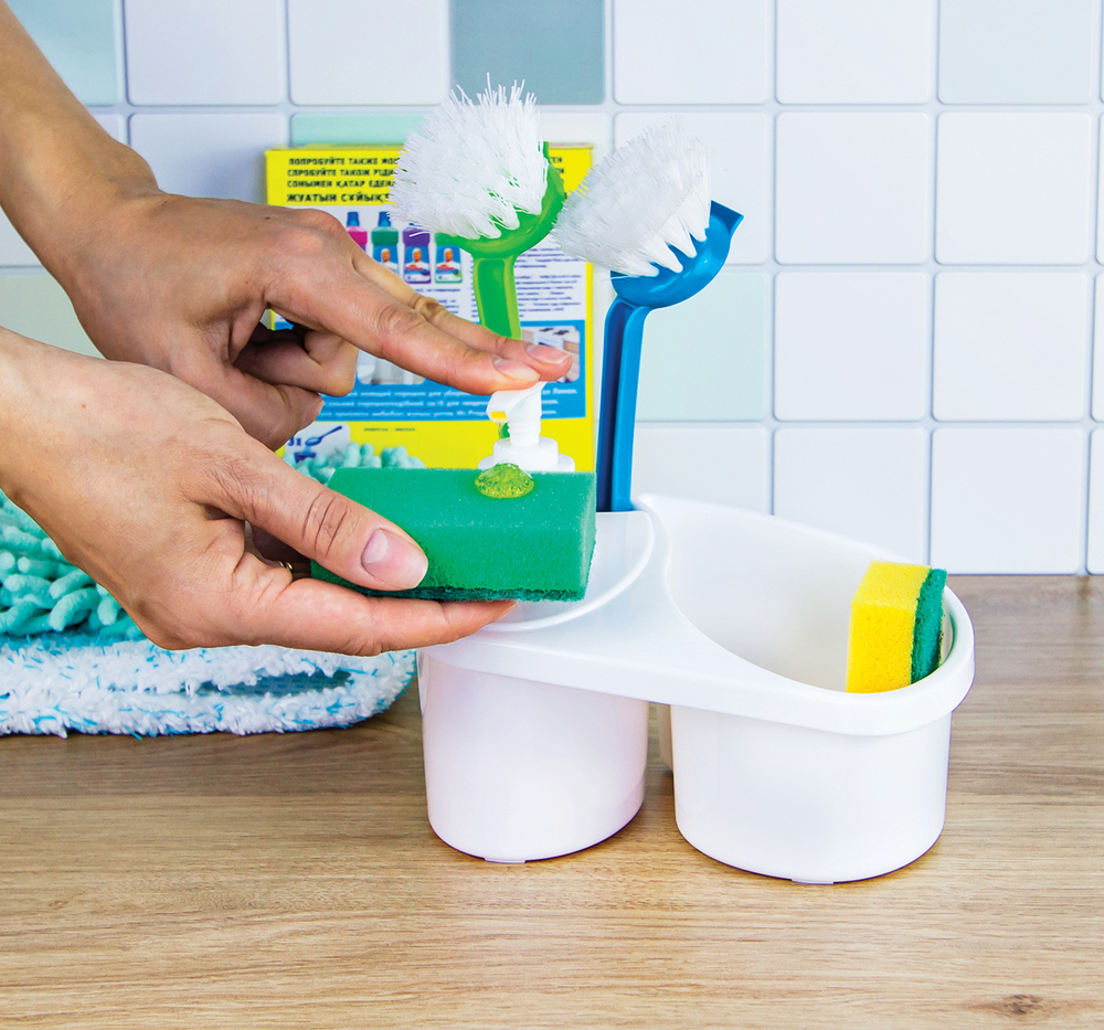 Подставка для моющих средств с дозатором для жидкого мыла 250 мл М1149