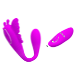 Лиловый вибратор-бабочка для пар с пультом ДУ Pretty Love Partner Vibrator Chimera BI-014824W