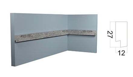Молдинг Контур окрашенный завершающий, 27x12 мм