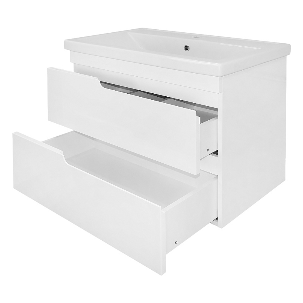 Комплект Тумба Azario KANTRI 80/2 800х460х650 подвесная, с раковиной Фостер 80, белый глянец (CS00097255)