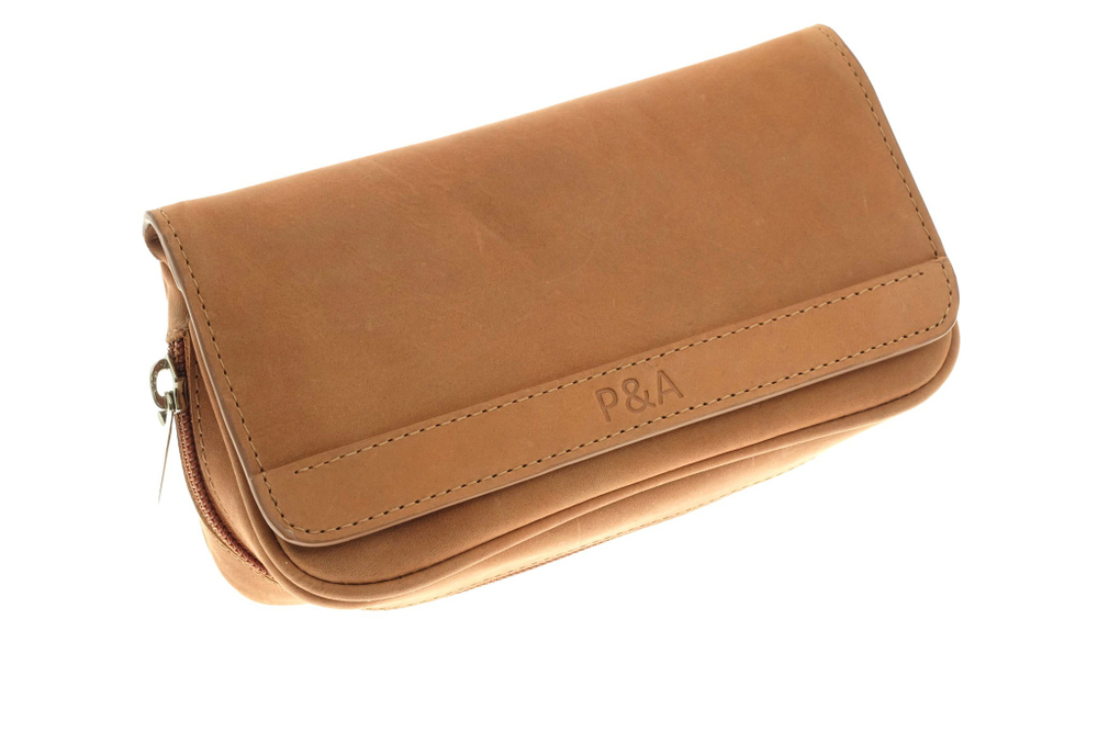 Сумка P&A для 2 трубок и табака, натуральная кожа Vintage, подарочная упаковка