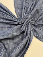 Хлопок с шерстью фланель Grandi & Rubinelli голубой в клетку