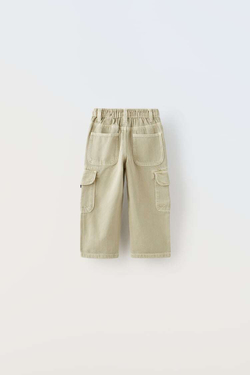 ZARA ДЖИНСОВЫЕ БРЮКИ КАРГО, СЕРО-ДЫМЧАТЫЙ