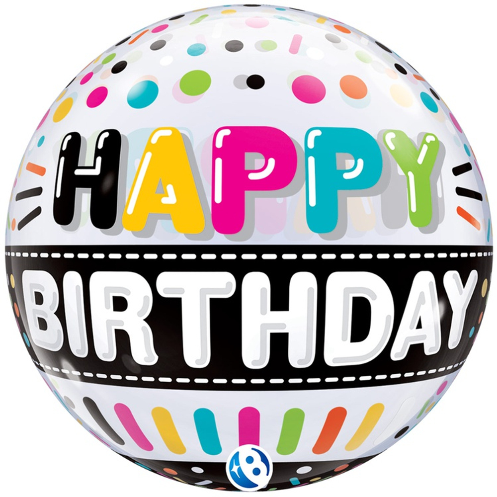 Купить прозрачный шар с гелием баблс на День Рождения
