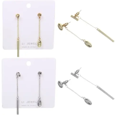 Серьги «ЭЛЛОДИ», винтаж, цвет золото и серебро, 6,4*2см