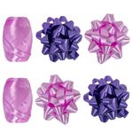 Набор для декора и подарков 4 банта, 2 ленты, цвета: розовый, фиолетовый, ЗОЛОТАЯ СКАЗКА, 591847