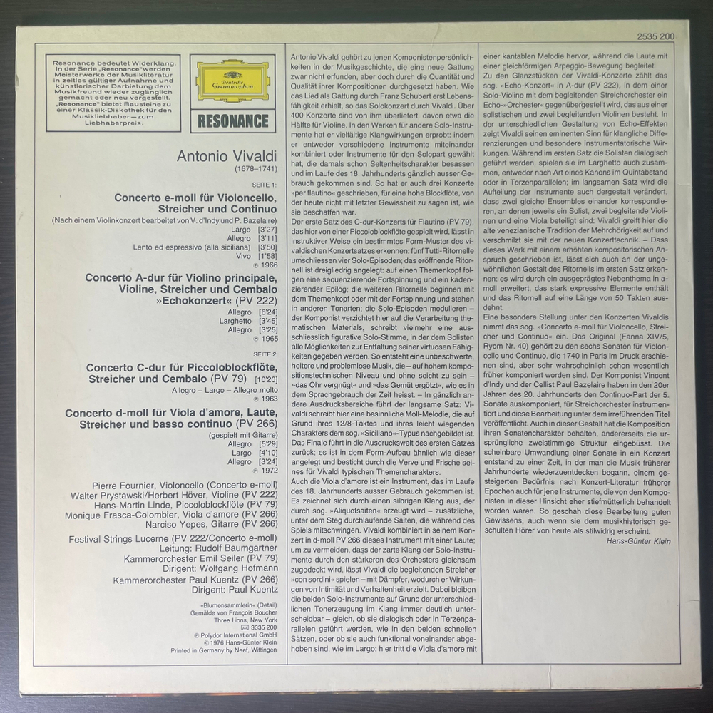 Вивальди - Концерты (Германия 1976г.)