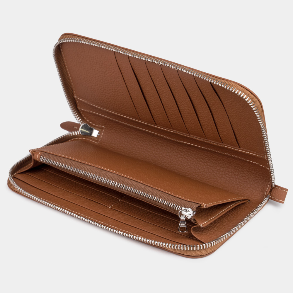 Кожаный кошелек, теленок цвета карамель