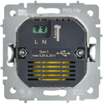 BRITE Розетка USB C 65Вт высокоскоростная зарядка РЮ12-1-БрАБ арктический белый IEK