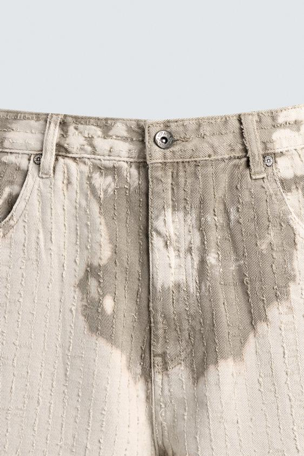 ZARA ТЕКСТУРИРОВАННЫЕ ПОЛОСАТЫЕ БЕРМУДЫ, ЭКРЮ