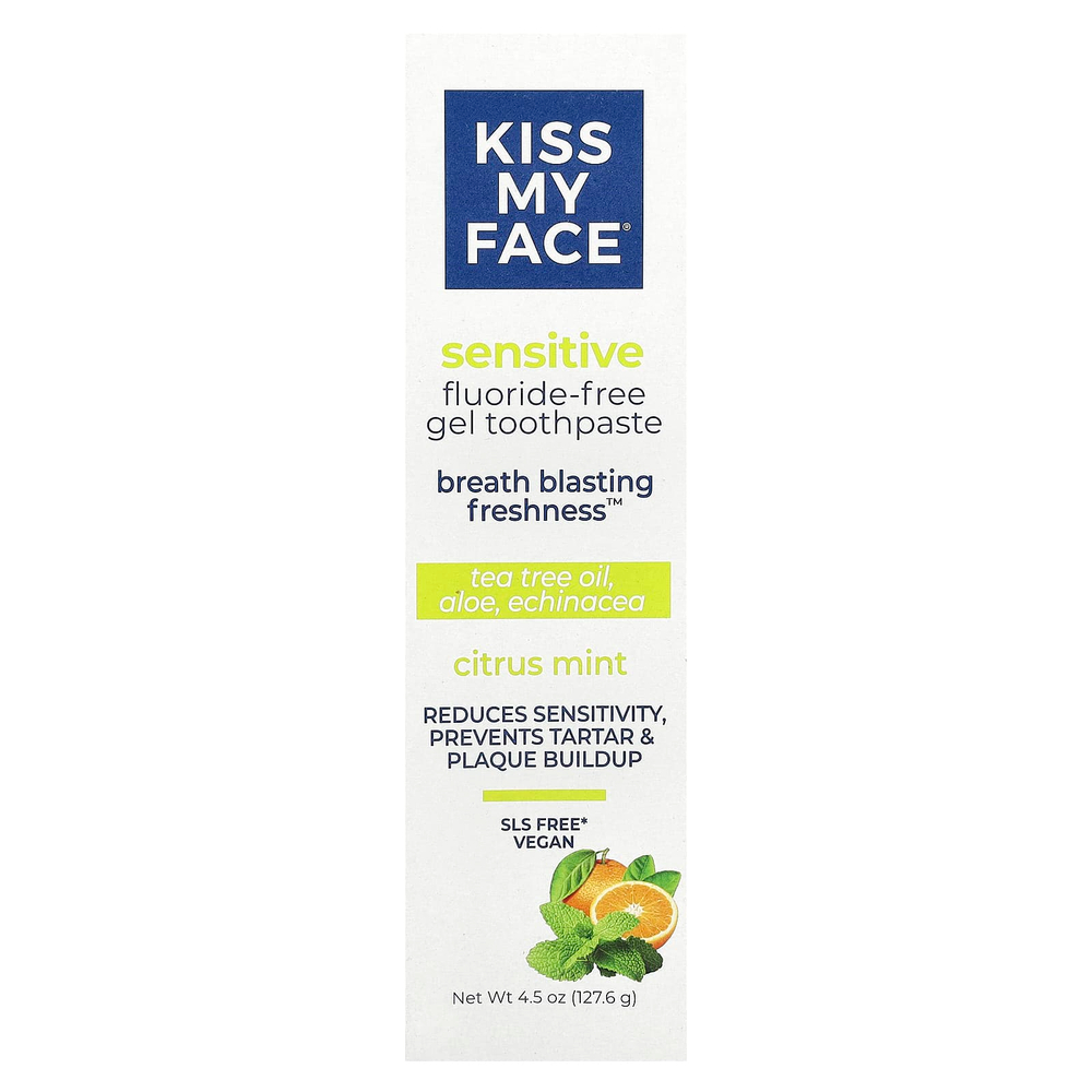 Kiss My Face, гель-паста для чувствительной кожи без фтора, цитрус и мята, 127,6 г (4,5 унции)